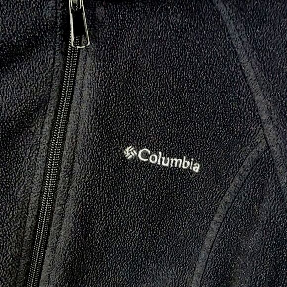 Columbia Womens Solid Black Fleece Full Zip Jacket Benton Springs Sweatshirt SML - Picture 3 of 6